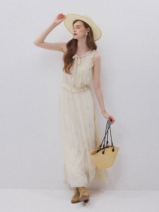 Saint Embroidered Maxi Skirt