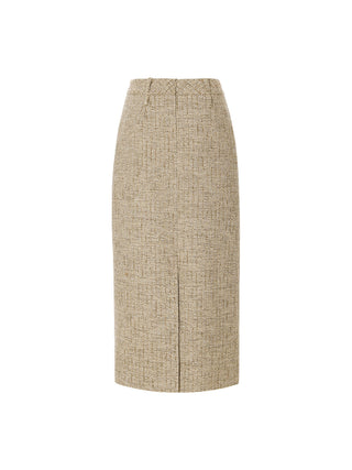 Sand Tweed Long Skirt