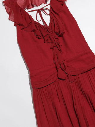 Sangria Ruffle Maxi Dress