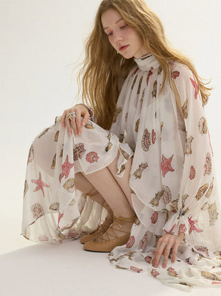 Seashell Tie Blouse Set