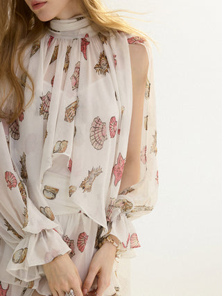 Seashell Tie Blouse Set