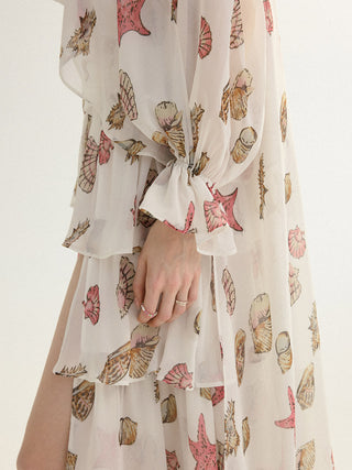Seashell Tie Blouse Set