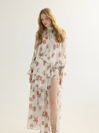 Seashell Tiered Maxi Skirt