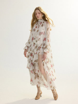 Seashell Tiered Maxi Skirt
