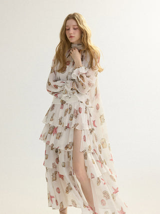 Seashell Tiered Maxi Skirt