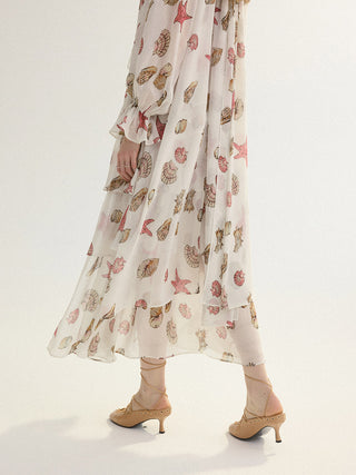 Seashell Tiered Maxi Skirt