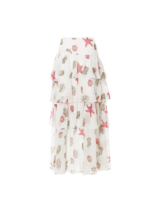 Seashell Tiered Maxi Skirt