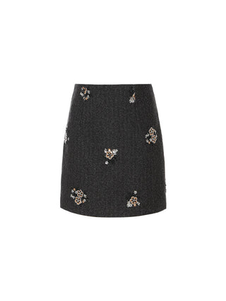 Sequin-Petal Mini Skirt