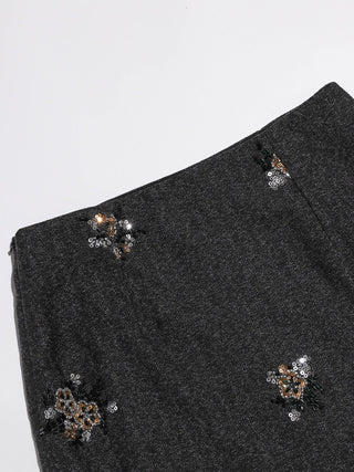 Sequin-Petal Mini Skirt