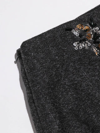 Sequin-Petal Mini Skirt