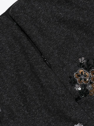 Sequin-Petal Mini Skirt