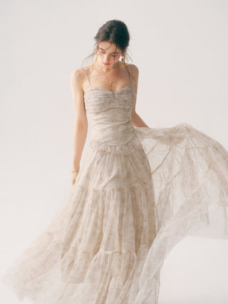 Serenne Shirring Maxi Dress