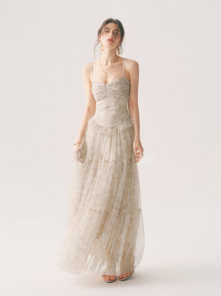 Serenne Shirring Maxi Dress