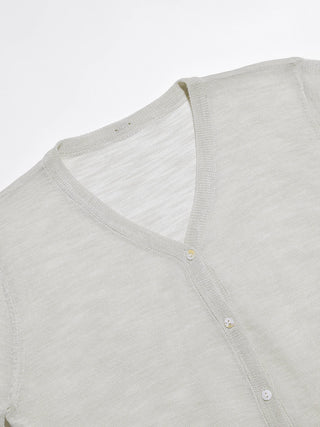 Sheer V neck Cardigan Lightgray