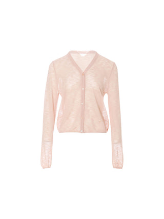 Sheer V neck Cardigan Lightpink