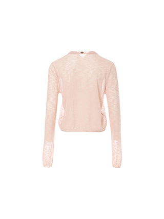 Sheer V neck Cardigan Lightpink