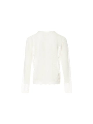 Sheer V neck Cardigan White