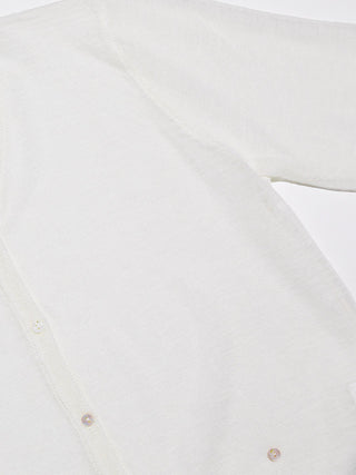 Sheer V neck Cardigan White