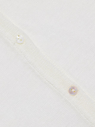 Sheer V neck Cardigan White