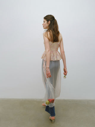 Sheer Pink Layered Wrap Skirt