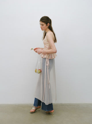 Sheer Pink Layered Wrap Skirt