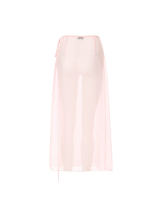 Sheer Pink Layered Wrap Skirt