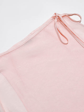 Sheer Pink Layered Wrap Skirt