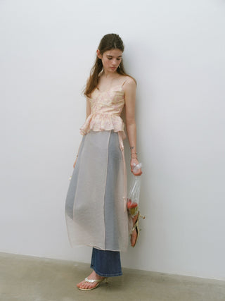 Sheer Pink Layered Wrap Skirt
