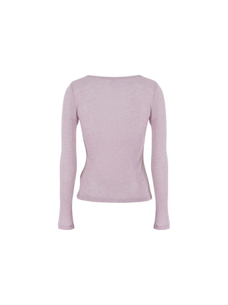 Sheer Wool Tencel Twist Top Lavender