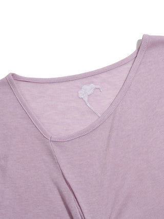 Sheer Wool Tencel Twist Top Lavender
