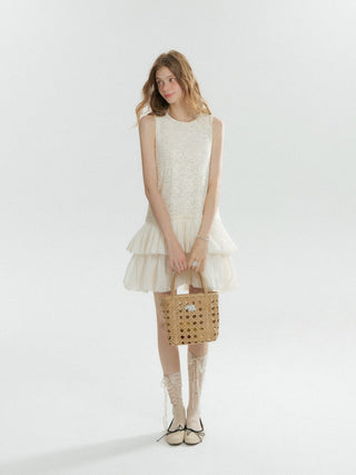 Shimmer Balloon Mini Dress