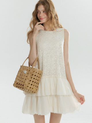 Shimmer Balloon Mini Dress