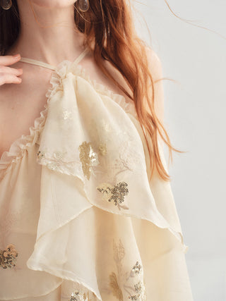 Shine Embroidered Layer Maxi Dress