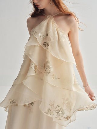 Shine Embroidered Layer Maxi Dress