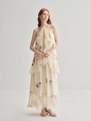 Shine Embroidered Layer Maxi Dress
