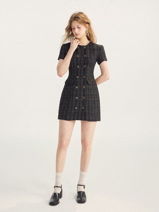 Elegant and polished tweed mini dress perfect for professional events