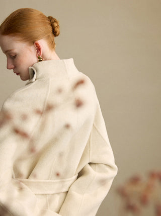 Snow Belted Wool Coat