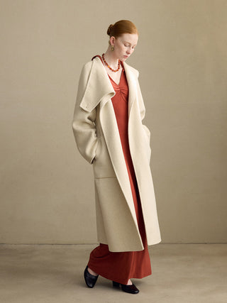 Snow Belted Wool Coat