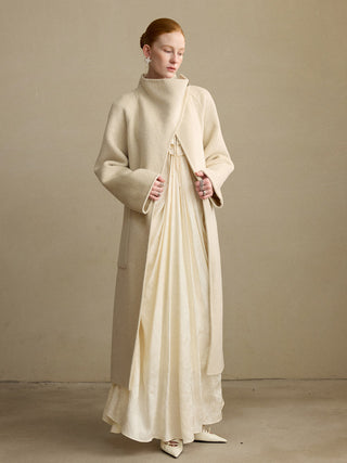 Snow Belted Wool Coat