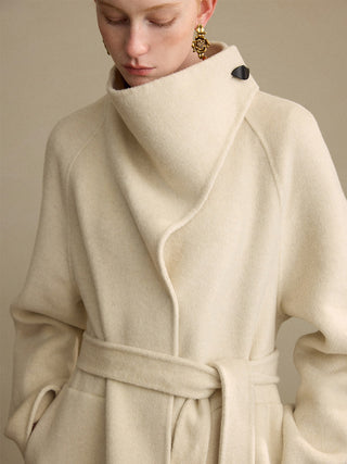 Snow Belted Wool Coat