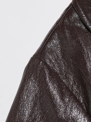 Solenne Belted Leather Jacket Brown