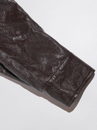 Solenne Belted Leather Jacket Brown