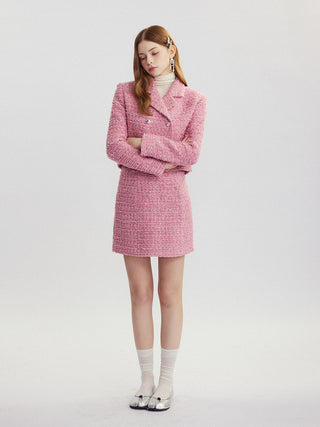 Strawberry Tweed Skirt