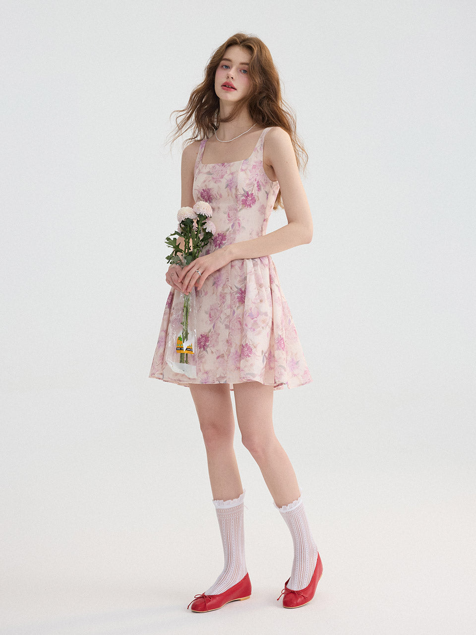 ● SINCETHEN ● Big Flower Sheer Mini Dress Set Summer Fleur Mini Dress – Bright and Breezy Floral Look