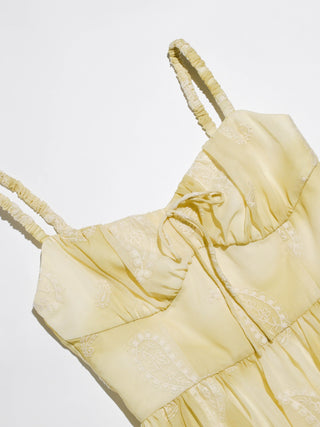 Sunny Paisley Embroidered Mini Dress