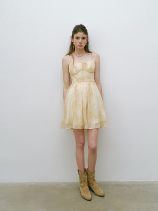 Sunny Paisley Embroidered Mini Dress
