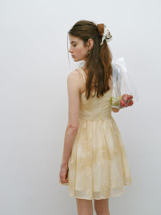 Sunny Paisley Embroidered Mini Dress