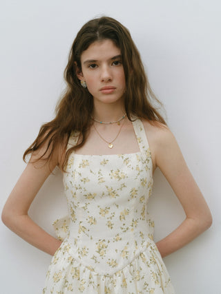 Sunshine Ribbon Halterneck Mini Dress