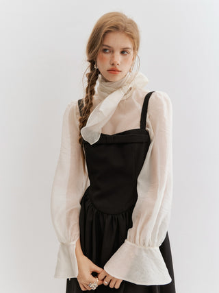 Swan Scarf Blouse Set