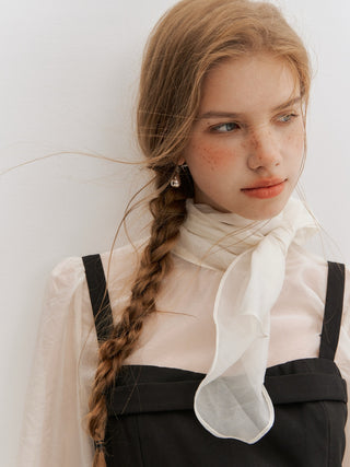 Swan Scarf Blouse Set